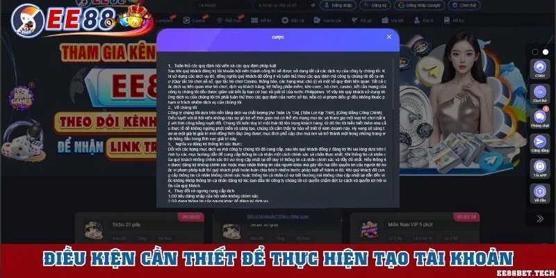 Điều kiện cần trước khi tạo tài khoản