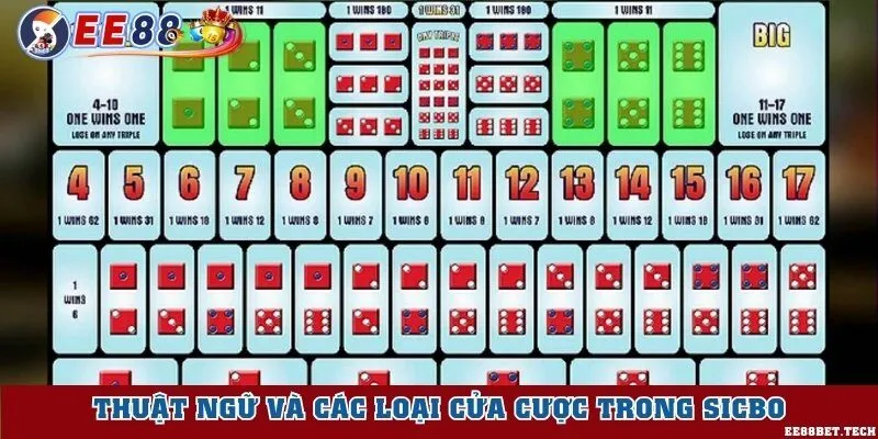 Thuật ngữ và các loại cửa cược trong sicbo